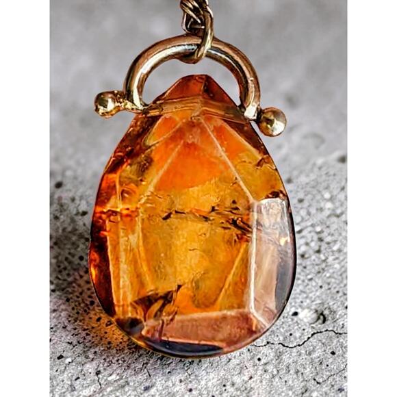 Monet Jewelry - Monet Faux Amber Pendant Necklace